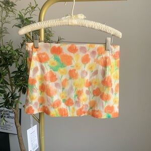 Floral Sequin Low Rise Micro Mini Skirt w/ Shorts M